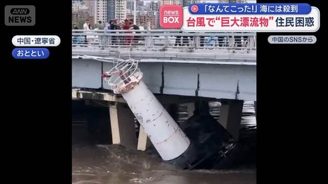 「なんてこった!」台風で“巨大漂流物”住民困惑 中国