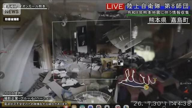 【新たな内部映像】「イオンモール熊本」被害の様子　天井に穴…商品が散乱する店内