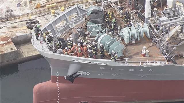 造船中の大型船舶で火災　作業員1人死亡　9人けが　静岡・清水港