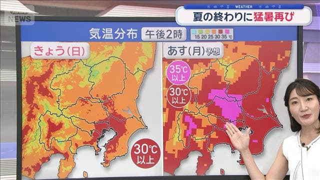 【関東の天気】局地的に雷雲発生中　8月終盤は猛暑再び 熱中症対策を