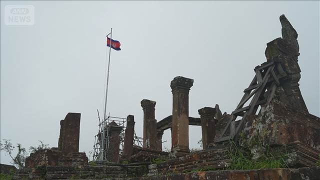 タイとの衝突で世界遺産損壊　カンボジアが寺院内部を公開