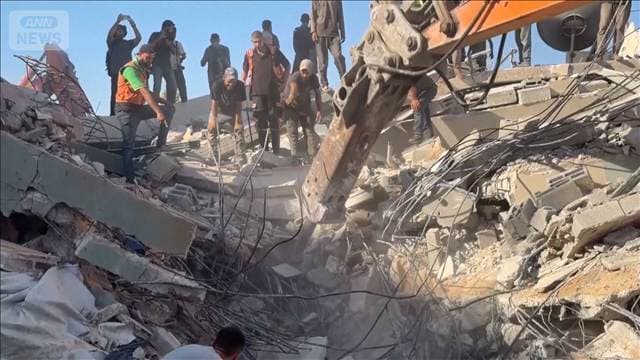 ガザ地区でビル倒壊100人下敷きに…イスラエル攻撃で損傷も行き場のない市民が避難