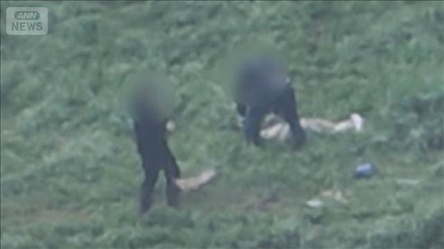 ドローンが捉えたサケ密漁　8人で30～50匹　卵を取り出し魚捨てる　北海道幕別町