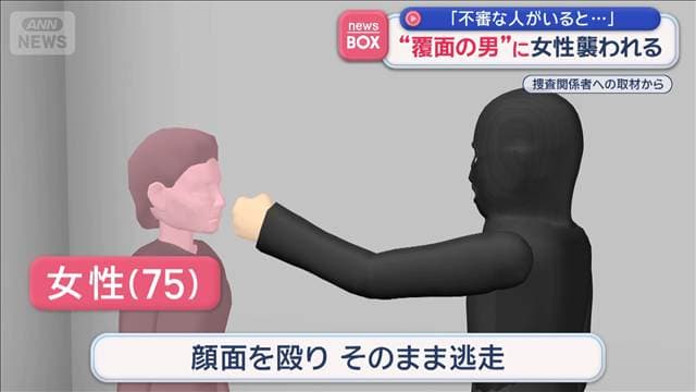 「不審な人がいると…」　“覆面の男”に75歳女性襲われる　顔面を殴り逃走　熊本市