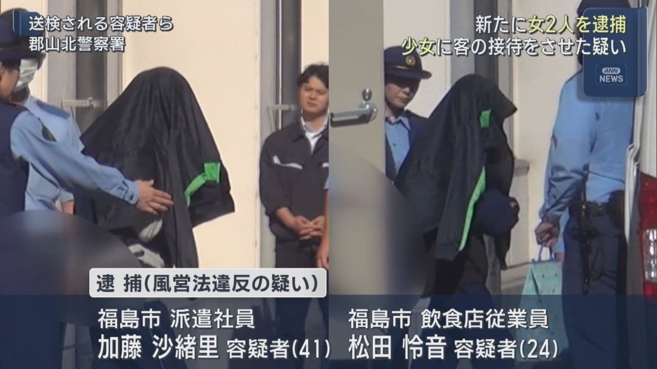 風営法違反の疑いで共犯の女2人逮捕・送検