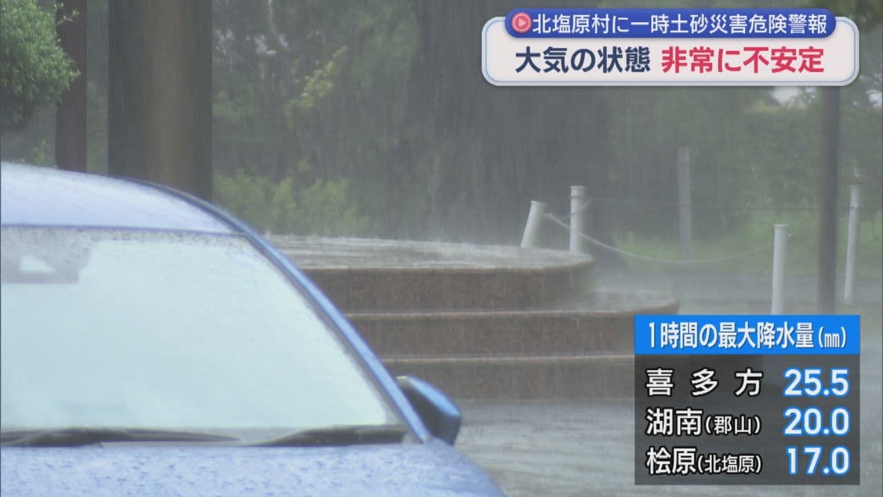 大気が非常に不安定 北塩原村にレベル4土砂災害危険警報