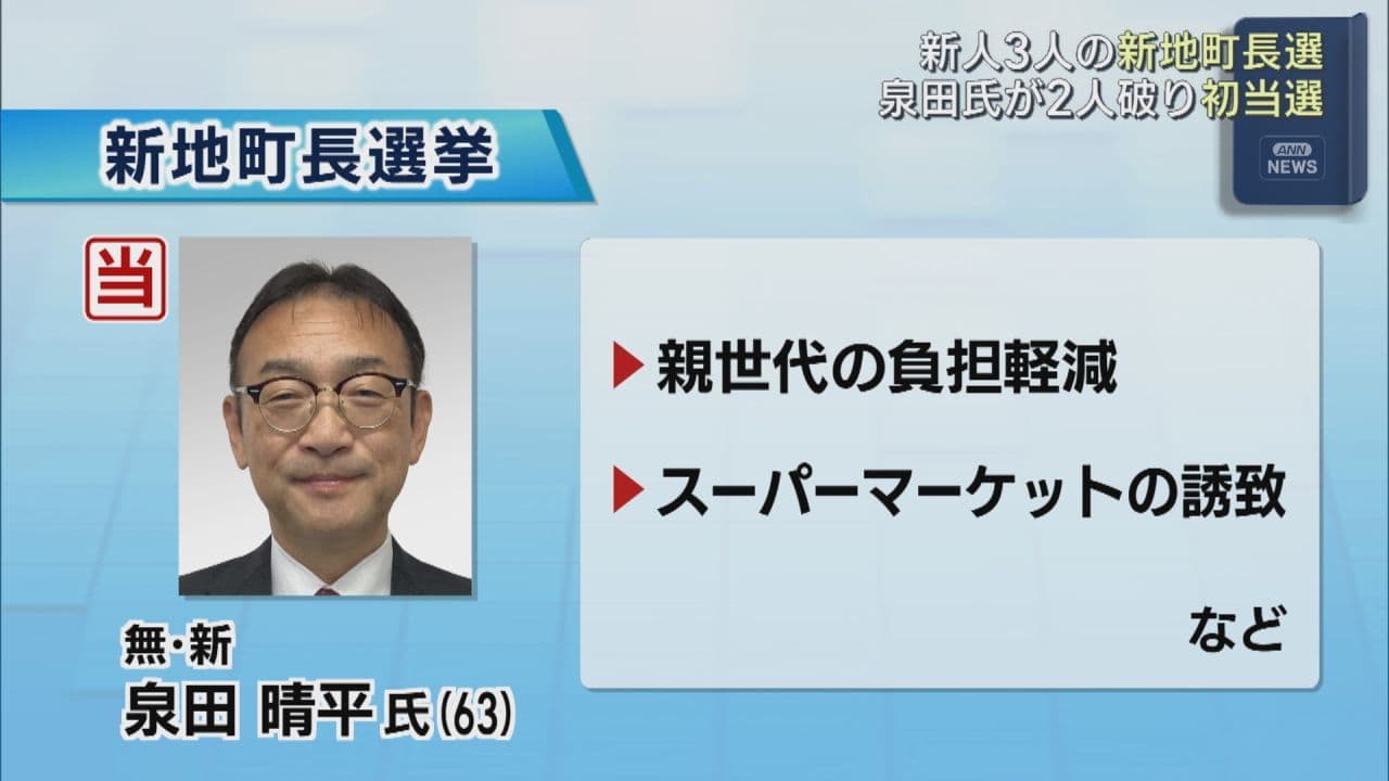 新地町長選　新人の泉田氏が当選
