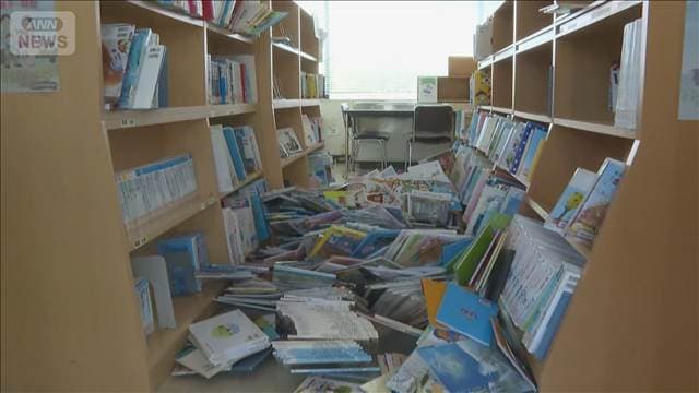 【青森で震度6強】青森・階上町 公共施設で天井にひびなど被害 図書室の本も散乱