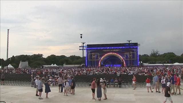 アメリカ建国250周年イベント 悪天候懸念で一時中断 トランプ大統領まもなく演説へ