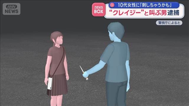 “クレイジー”と叫ぶ男逮捕 10代女性に「刺しちゃうかも」