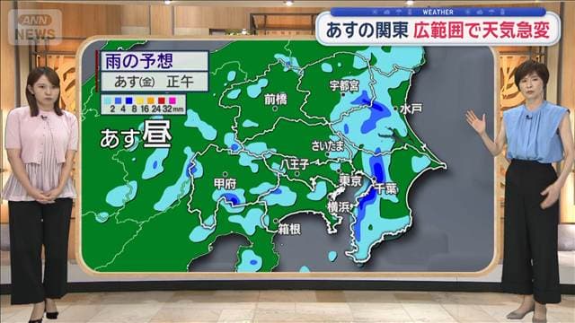 【関東の天気】あす朝から雨雲出現 広範囲で天気急変 湿度マシマシ…体感ムシムシ