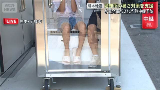 「パーソナルクーリングボックス」や水素発電バス 避難所で暑さ対策支援 熊本・宇城市