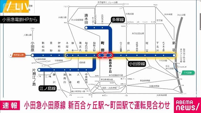 【速報】小田急小田原線 新百合ヶ丘駅~町田駅間で運転見合わせ