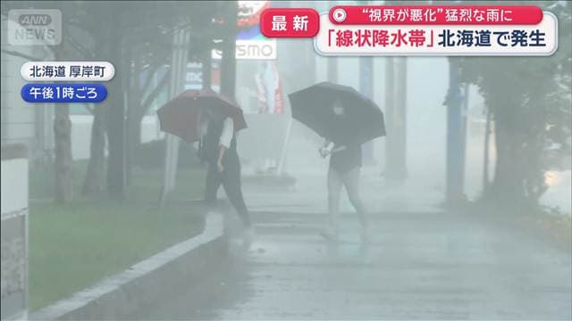 「線状降水帯」北海道で発生 “視界が悪化”猛烈な雨に