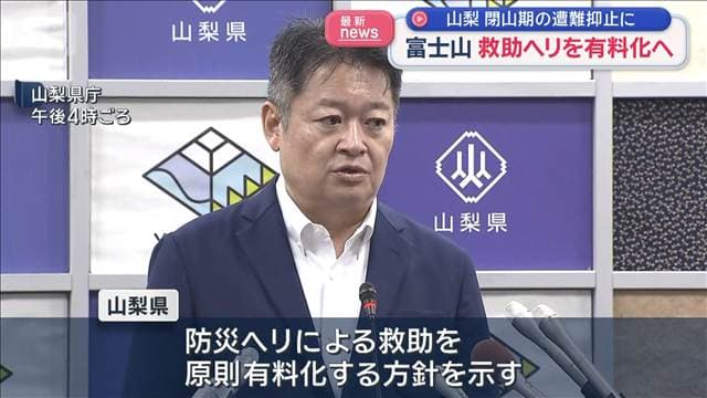 山梨 閉山期の遭難抑止に 富士山 救助ヘリを有料化へ