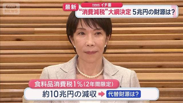 消費減税の大綱決定 5兆円の財源は?来年4月から「食料品消費税が1%」