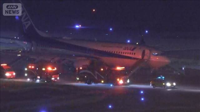 【速報】那覇空港で全日空機が緊急着陸 乗客らスライドで脱出 3人けが