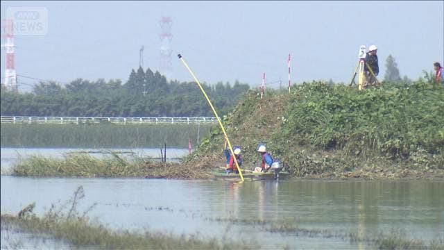 印旛沼の決壊堤防の緊急復旧に着手 国交省「TEC-FORCE」