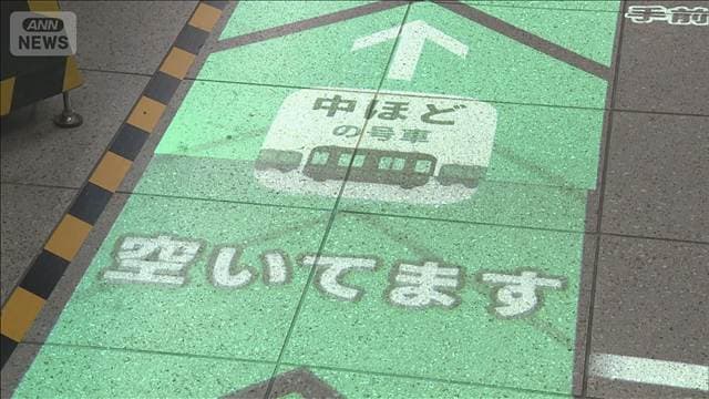 東京メトロ 通勤時間帯の混雑緩和へ実証実験 駅床面に車両の混雑状況を投影