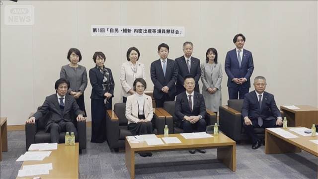 「内密出産」自民と維新が初会合 年内に提言とりまとめる方針