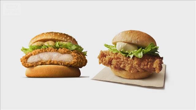 鶏肉戦争 マックがチキンバーガー強化、新商品3種投入 KFCは43年ぶり製法刷新