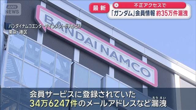 「ガンダム」会員情報 約35万件漏洩 不正アクセスで