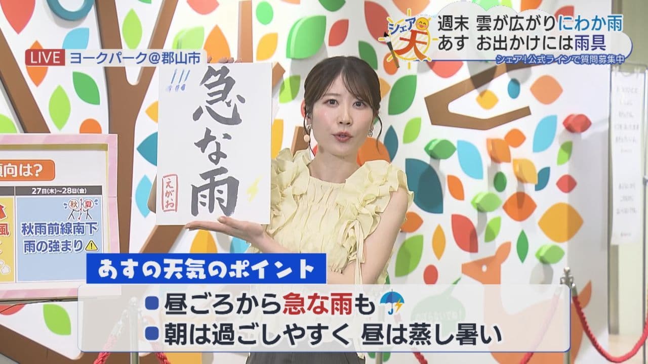 伊藤えがおのシェア天【あすのポイントは”急な雨”】(2026年8月21日放送)