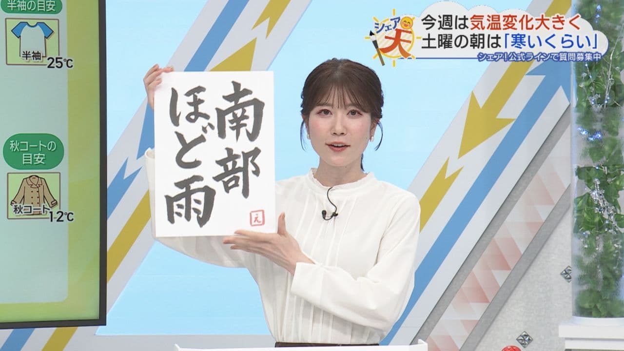 2026年9月28日放送 福島の天気 伊藤えがおのシェア天 【暖房の出番も?今週、寒暖差大きく】