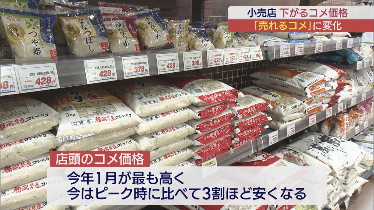 なぜ?コメは値下げ傾向に スーパーでも変化が