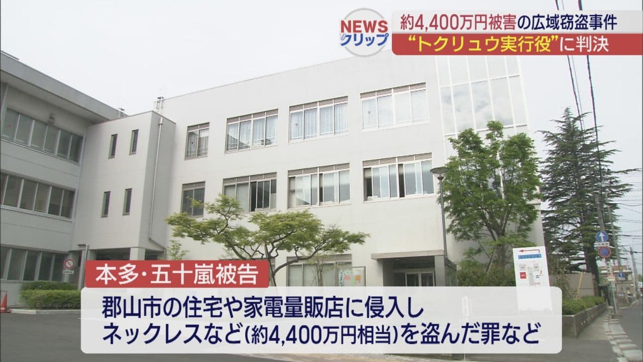 被害総額は4000万円以上の広域窃盗事件 被告の男女に実刑判決